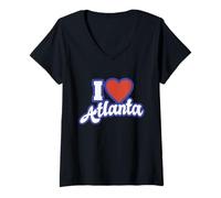 Femme I Love Atlanta Georgia T-Shirt avec Col en V