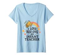 Femme I Love Bee-Ing Enseignant Appréciation pour l'enseignement des Abeilles T-Shirt avec Col en V