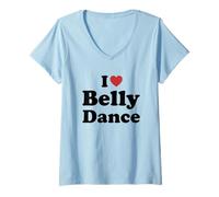 Femme I Love Belly Dance T-Shirt avec Col en V