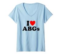 Femme I Love Bgs I Heart Bgs Funny Asian Baby Girls Lover T-Shirt avec Col en V