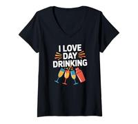 Femme I Love Day Drinking Cocktail Amateur T-Shirt avec Col en V