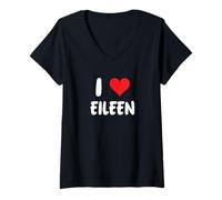 Femme I Love Eileen Cœur T-Shirt avec Col en V