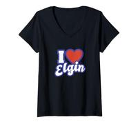 Femme I Love Elgin Illinois T-Shirt avec Col en V