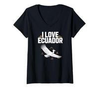 Femme I Love Equateur Condor Mountains Culture T-Shirt avec Col en V