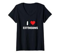 Femme I Love Extensions - Coiffeur Coiff T-Shirt avec Col en V