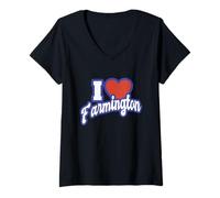 Femme I Love Farmington Nouveau-Mexique T-Shirt avec Col en V