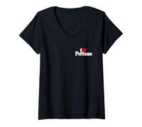 Femme I Love Heart Parfum Cologne T-Shirt avec Col en V