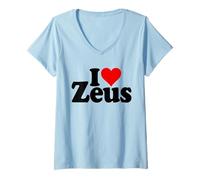 Femme I Love Heart ZEUS NOM sur Un T-Shirt T-Shirt avec Col en V