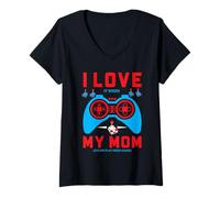 Femme I Love It When My Mom Lets Me Play à des Jeux vidéo T-Shirt avec Col en V