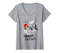 Femme I Love Japan Nature and Culture, Tokyo Japan Graphic Design T-Shirt avec Col en V