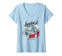 Femme I Love London, Cool London UK Graphic Outfit, It's London T-Shirt avec Col en V