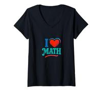 Femme I Love Math Equation Nerd Humour pour Les Enseignants et Les étudiants T-Shirt avec Col en V