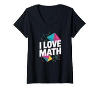 Femme I Love Math Géométrie Algèbre Calcul Fun T-Shirt avec Col en V