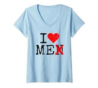 Femme I Love Me I Love Men Je M'Aime Femme Femme Féministe T-Shirt avec Col en V