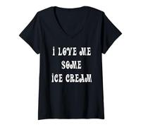Femme I Love Me Some Ice Cream T-Shirt avec Col en V