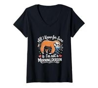 Femme I Love My Sleepy Sloth Who Can't Get Out of Bed Matins T-Shirt avec Col en V