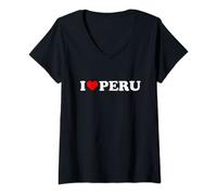 Femme I Love Peru - Cœur T-Shirt avec Col en V