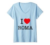 Femme I Love Roma Graphic Tees - Novelty T-Shirts & Cool Designs T-Shirt avec Col en V