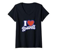 Femme I Love Roswell New Mexico T-Shirt avec Col en V