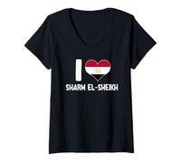 Femme I Love Sharm El-Sheikh Egypte Vacation mer Rouge T-Shirt avec Col en V