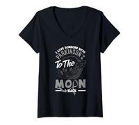 Femme I Love Someone with to The Moon Parkinson 's Awareness T-Shirt avec Col en V