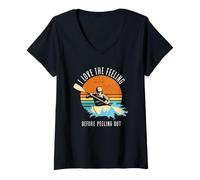 Femme I Love The Feeling Before Peeling Out Whitewater Kayak T-Shirt avec Col en V