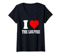 Femme I Love The Louvre T-Shirt avec Col en V