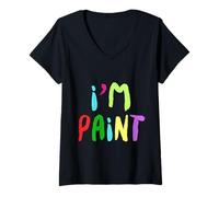 Femme I Love to Finger Paint | Funny Couples Art Lover Tee T-Shirt avec Col en V