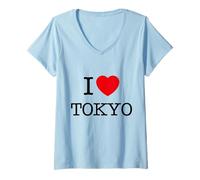 Femme I Love Tokyo Graphic Tees - Novelty T-Shirts & Cool Designs T-Shirt avec Col en V