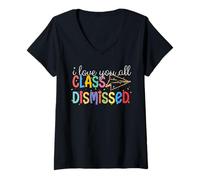 Femme I Love You All Class a renvoyé un enseignant le dernier jour d'école T-Shirt avec Col en V