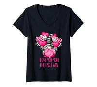 Femme I Love You More The End I Win with Funny GNOME Valentine T-Shirt avec Col en V