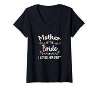 Femme I Loved Her First Women Bridal Shower Mother Of The Bride T-Shirt avec Col en V