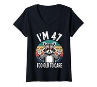 Femme I’m 47 Too Old to Care Anniversaire ANI T-Shirt avec Col en V
