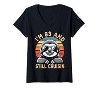 Femme I’M 83 and Still Cruisin 83 Anniversaire Ans T-Shirt avec Col en V