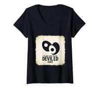 Femme I`m Just Here for The Deviled Eggs - Graphique Thanksgiving T-Shirt avec Col en V