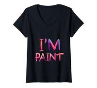 Femme I’m Paint | Funny Couples Art Lover Tee T-Shirt avec Col en V