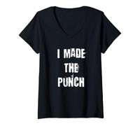 Femme I Made The Punch Funny Party Boisson T-Shirt avec Col en V
