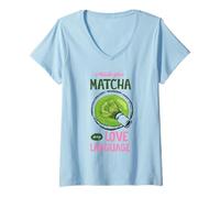 Femme I Made You Matcha Love Language Cute Green Tea Art Esthétique Art T-Shirt avec Col en V