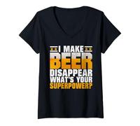 Femme I Make Beer Disappear What's Your Superpower? Dad T-Shirt avec Col en V