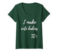 Femme I Make Cute Babies Funny Mom Mother's Day 2023 T-Shirt avec Col en V