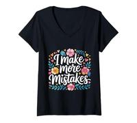Femme I Make More Mistakes Apprendre Les leçons de la Sagesse - T-Shirt avec Col en V