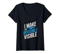 Femme I Make The Invisible Visible T-Shirt avec Col en V