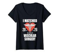 Femme I Matched 2026 Chirurgie Vasculaire Residency Future Surgeon T-Shirt avec Col en V