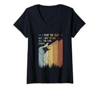 Femme I May Be Old But I Got to See All The Cool Bands Retro T-Shirt avec Col en V