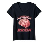 Femme I Miss My Pre-Internet Brain Digital Nostalgia Retro T-Shirt avec Col en V
