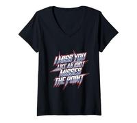 Femme I Miss You Like an Idiot Misses The Point Sarcastic - T-Shirt avec Col en V