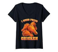 Femme I Need Fried Chicken Envies de réconfort - T-Shirt avec Col en V
