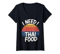 Femme I Need Thai Food Touriste de Voyageur épicé - T-Shirt avec Col en V
