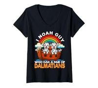 Femme I Noah Guy Qui Avait Une Paire de Dalmatiens, l'église de l'Arche de Noé T-Shirt avec Col en V