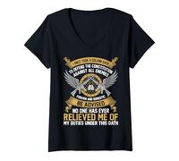 Femme I Once Took A Solemn Oath to Defend The Constitution T-Shirt avec Col en V